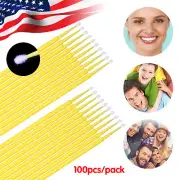 100Pcs Dental Micro Brush Disposable Materials Applicators Tips yellow 2.0mm AP