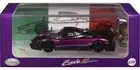 Pagani Zonda Revolucion Purple Metallic and Carbon with Extra Wheels 1/64 Model