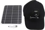 20W Solar Panel with Hat High Efficiency Solar Charge Dual USB Ports PD Fast Charge for Outdoor Hiking Fishing
