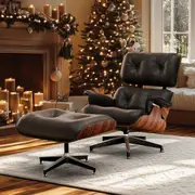2025 Top Grade Eames Replica Modern Lounge Chair & Ottoman Sets Italian Genuine Leather Recliner Chair