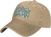 [MDATT] Rabbit Backgrounds Baseball Cap Adjustable Twill Bulk with Ponytail Hole Washed Dad Hat for Men Women