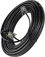 15 Feet Black Phone Telephone Extension Cord Cable Wire with Standard RJ-11 Plugs