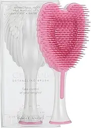 Tangle Angel Cherub 2.0 Detangling Hair Brush, Gloss White/Pink Bristles