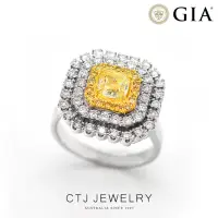 在飛比找momo購物網優惠-【CTJ】GIA 1克拉 Fancy Yellow 18K金