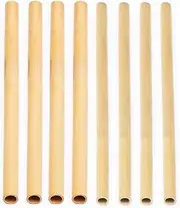 [Rainforest Bowls] Set of 8 Reusable Bamboo Straws Variety Pack - 8 Inch - Perfect for Milkshake, Milk Teas, Juice, Smoothies - 100% Natural, Hand Carved by Artisans, Eco-Friendly & Sustainable
