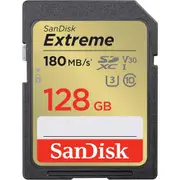 SanDisk Extreme SDXC Memory Card - 128GB Class 10 - UHS-I - V30 - U3 - Read up to 180MB/s - Write up to 90MB/s [SDSDXVA-128G-GNCIN]