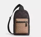 NWT COACH WEST PACK IN BLOCKED SIGNATURE CANVAS CAB60 BACKPACK BAG ONE STRAP