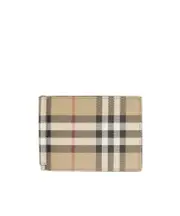 checked bi-fold clip wallet One size Nude