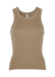Flore Flore Hannah Cotton Tank - Sand - XS (UK6 / XS) XS (UK6 / XS)