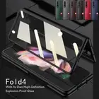 For Samsung Galaxy Z Fold6 Fold5 Fold4 Wallet Case with Glass Screen Cover