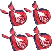 [VALICLUD] 4pcs Women's Silk Scarves Square Neckerchiefs Soft Chiffon Scarves Lightweight Ladies' Fashion Accessories