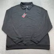 Van Heusen Flex Polo Shirt Men's Size 2XLT Gray Long Sleeve Golf Natural Stretch