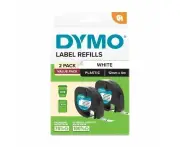 Dymo LetraTag PlasTape Wht Pk2