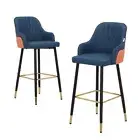 2x Bar Stools Leather Barstools Dining Kitchen Stool Chairs Metal Upholstered
