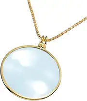 PEPLAYTAL 1pc Magnifier Pendant Necklace Magnification Reading Glass for Adults Seniors Comfortable Hanging Design for Reading Nature Exploration and Hobby Use