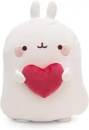 NIC MOLANG Fleece Blanket & Cuddly Toy 2 in 1, Cuddly Blanket Children and Adults, White - Soft Fleece, Fluffy Cuddly Toy Cover Convertible to Travel Blanket - 61680