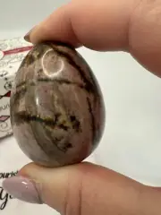 Certified Rhodonite Large Sized Crystal Yoni Egg Women Kegel Exercises