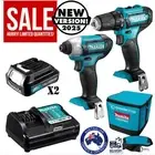 Makita Cordless Drill Driver Combo Kit with Batteries Charger Li-Ion Work Tools
