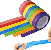 7 Rolls Colored Masking Tape, 1.5cm X 20m Per Roll, Colorful Paper DIY Decorative Painters Stickers Tape, Fun Rainbow Masking Tapes for School Office Home Arts&Crafts Paint Modeling Labeling Coding