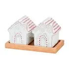 Mud Pie Home Gingerbread House White Red Christmas Salt and Pepper Set
