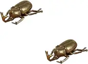Alasum 2pcs Tea Pet Brass Animal Statue Figurines Collectibles Kungfu Decorative Fengshui Figurine Bugs Statue Brass Feng Shui Decor Figure Toys Desk Topper Juicy Copper Container