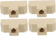 Yardenfun 4Pcs PC Four Way Telephone Splitter Adapter Durable Landline Splitter for Connecting Multiple Devices Hassle Installation Elegant Design for