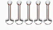 5 PC 18G 2MM cz5/16" INTERNALLY THREADED STEEL LABRET LIP RING CHIN TRAGUS STUD