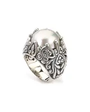 Samuel B. Silver 16mm Pearl Paisley Ring