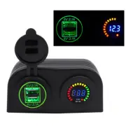 4.2A Dual USB Car Quick Charger LED Voltmeter Display With 2 Holes Waterproof