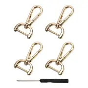 Detachable Snap Hook, 3/4 Inch Swivel Clasp for Purse (4 Pack, Light Gold)