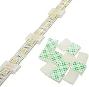 GooChan Strip Light Mounting Clips Self-Adhesive Strip Brackets Holder,100Pack Clamps Fix Light Strip 8mm 10mm 12mm (for 10mm(3/8") Wide Strip Light)