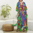 Tie Dye Kaftan Dress Festival Caftan Chakra Hippie Tribal Rainbow Goddess Trippy