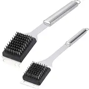 Grill Cleaner Brush and Scraper - 2X Outdoor Grill Brushes,Stainless Steel BBQ Scrubber and Scraper, Cookout Tool, Cleaning Tools for Griddle