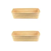 2PK Brunswick Bakers Rect Rattan 30cm Bread Banneton Basket Sourdough Basket