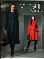 Vogue V1752 Womens 16 to 24 Lined Long Coat Uncut Sewing Pattern