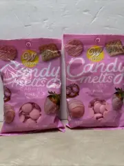 Wilton Bright Pink Candy Melts Candy Two Packages 12 oz Each Vanilla Flavored