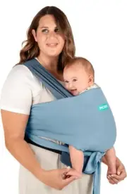 Moby Easy-Wrap Carrier, Baby Carrier & Wrap in One,Carries Up To 33 LbsSea Blue
