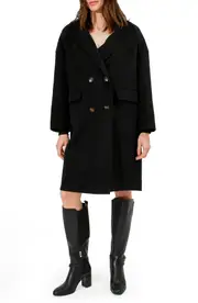 [Belle & Bloom] Amnesia Wool Blend Oversized Coat - Black