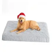Dog Crate Bed for Large Dogs, Waterproof Orthopedic L-CRATE(35x22x3 inch) Grey