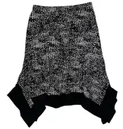 Premise Studio Skirt Small Black White Pull On Slinky Fluid Knee Length Knit NEW