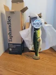 Busch Light Beer Fish Bass Tap Handle Figure Fishing Cabin Northwoods New