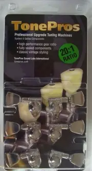 GKH33X-C TonePros Tuning Machines 3 x 3, "Drop In", Chrome
