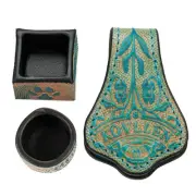 Leather Engraved Chalk Holder Bag Vegetable Tanned Leather Pool Cue Snooker S...