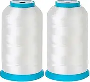 New brothread Set of 2 White Bobbin Thread/Bottom Thread 60WT Huge Spool 5000M (5500Y) for Embroidery and Sewing Machines
