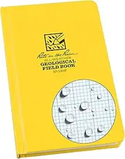 Rite in the Rain Weatherproof Hard Cover Notebook, 4.75" x 7.5", Yellow Cover, Geological Pattern (No. 540F)