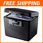 Black Fireproof Document Safe with Key Lock - 0.61 Cu Ft Compact Storage