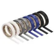 8Pcs 26Ft Tennis Badminton Racket Grip Finishing Tapes, Grey/Black/White/Blue