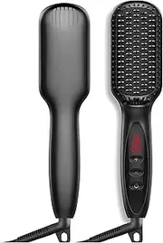 Hair Straightener Brush, Ceramic Heating, 3 in 1 Ionic Straightening Brush with Anti-Scald, Auto Temperature Lock and Auto-Off Function for Men Women Gifts Home and Travel
