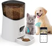 ADVWIN Pet Feeder,1080P HD WiFi 6L Automatic Cat Feeder 110°Angle Adjustable wit