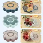 Divided Serving Tray with Lid Handle 4 Compartment Divided Snack Box DrEEI